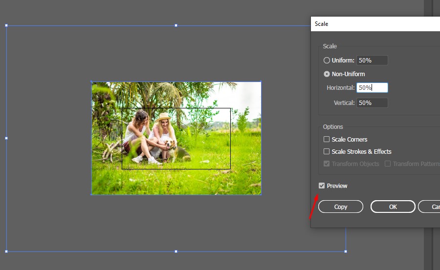 resizinf image in illustrator
