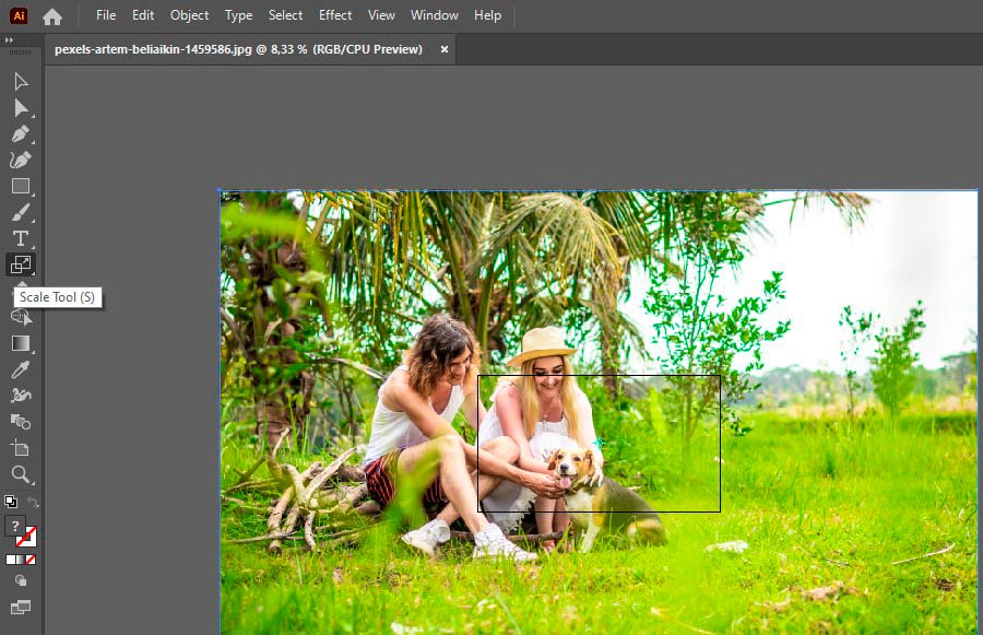 click (S) for open scale tool