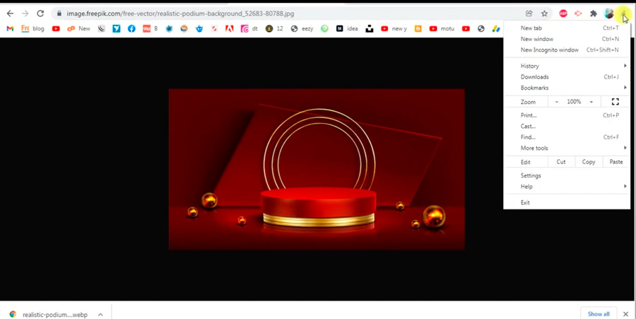 Open the menu in the browser