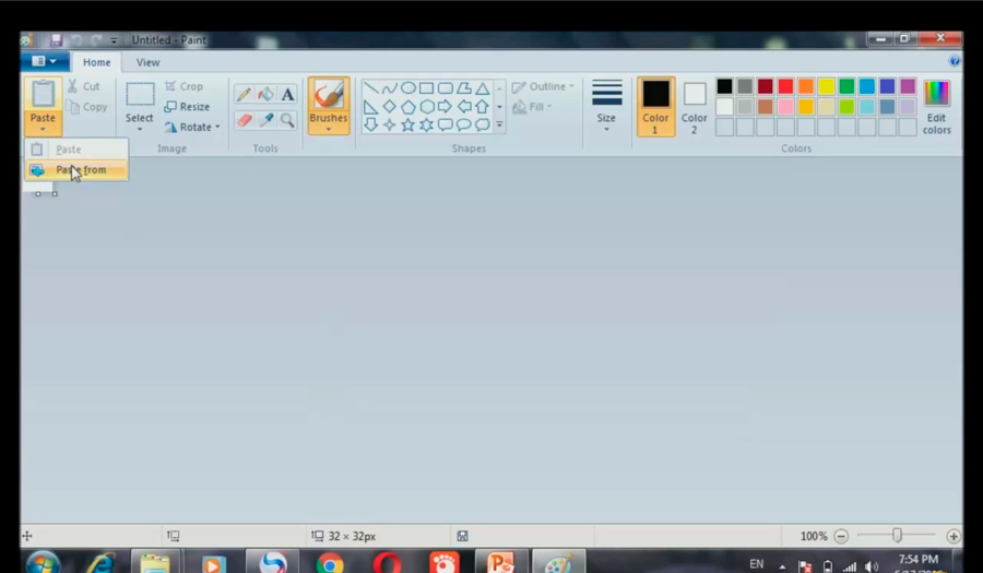 File on paint window 