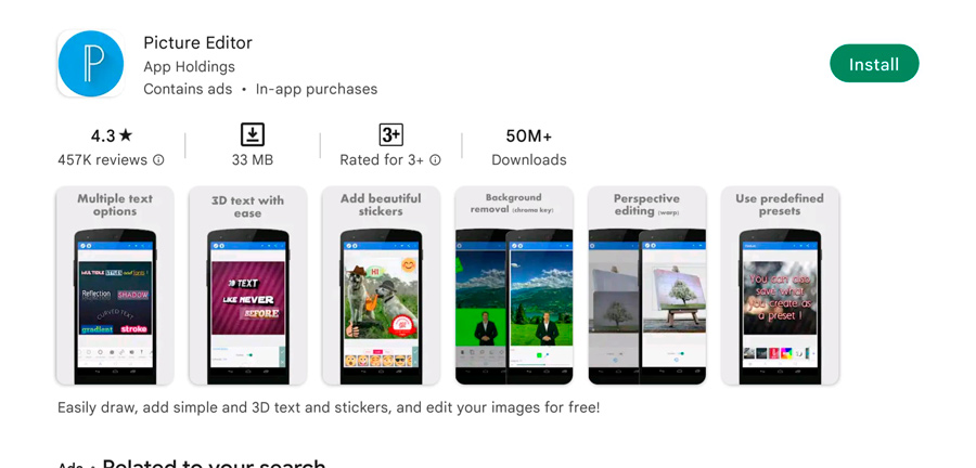 picture editor in Google Play Market