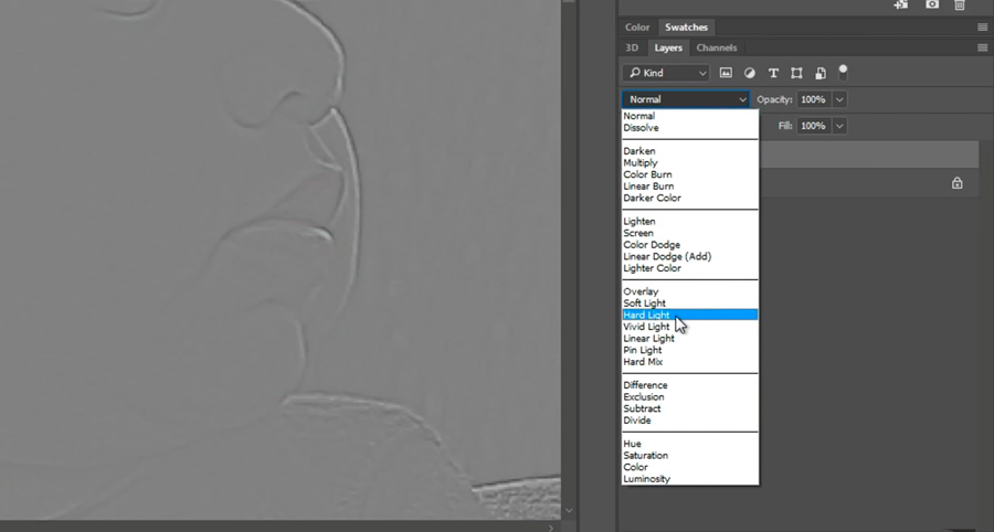 how to select the vivid options in Photoshop