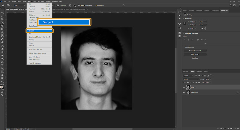 How to Remove Background In Photoshop Subject Selection Tool