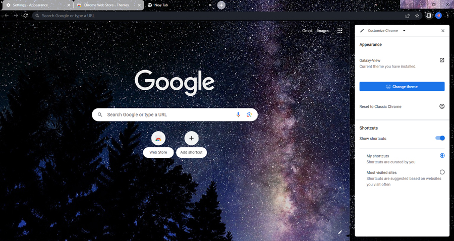Customize Instal Google Chrome Theme