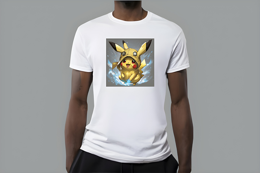 enlarged T-shirt with pikachu