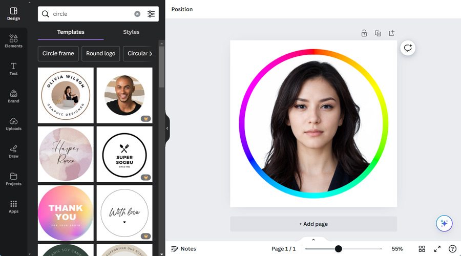 LinkedIn profile picture with colored circle